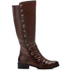 Moda In Pelle Irenne Leather Biker Boots - Tan