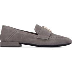 Furla Plaque Suede Loafers - Women - Grey