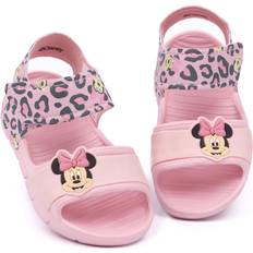 Sandals Disney Minnie Mouse Sandals Kids Toddlers Girls Leopard Animal Print Pink Sliders with Supportive Strap Pink Summer Shoes Footwear