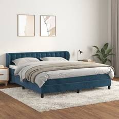 mit Matratze 180 x 200 cm - Dunkelblau Boxspringbett