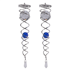 Exogio 2X Wind Chime Windmill Crystal Metal Wire