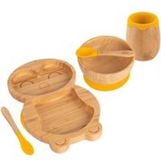 Machine Washable Baby Dinnerware Tiny Dining 5pc Bamboo Penguin Baby Weaning Set Yellow One Size