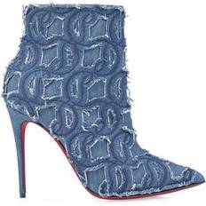 Christian Louboutin Stivali Christian Louboutin So Kate Embroidered Denim Booties - Blue