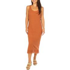 Dresses C&C California Womens Crochet Fringe Sleeveless Dress - Copper