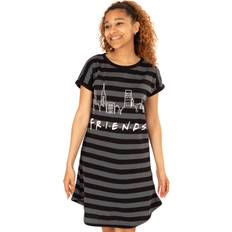 Grey - Women Nightgowns Friends Short Sleeve Nightdress - Grey