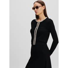 Viscosa Cardigan Karl Lagerfeld Essential Pearl Cardigan - Black