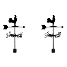 Exogio 2X Weathervane with Animal Chickens Garden Stake