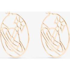 Vivienne Westwood Hoops Earrings Vivienne Westwood Alina Orb Cut-out Brass Hoop Earrings - Gold