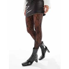 Only Underwear Only Flower Lace Tights - Black