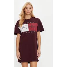 Tommy Hilfiger Nattøj Tommy Hilfiger Heritage Logo Mini T-Shirt Nightdress - Deep Burgundy