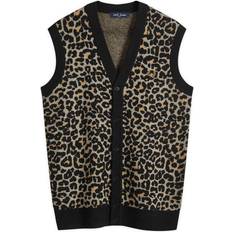 Fred Perry Hombre Chalecos Fred Perry Leopard Print Knit Vest - Beige/Neutral