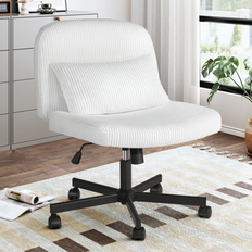 Ebern Designs White Office Chairs Ebern Designs Edonis Polyester Blend 24.8" W X 27.6" D Office Chair