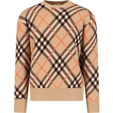 Burberry Dam Tröjor Burberry Stickade Tröja Koftor Dam S Rutig - Sand Check