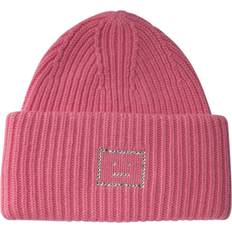 Violetti Pipot Acne Studios Face Beanie Hat - Tango Pink