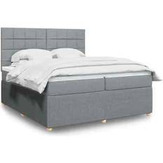 Senge & Madrasser vidaXL Med Madras 200x200 cm Stof Sort Kontinentalseng