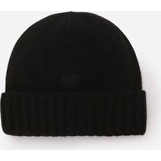 Dolce & Gabbana Mutsen Dolce & Gabbana Cashmere Hat With Dg Logo Black