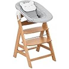 Kinder- & Babyzubehör Hauck Alpha Newborn Set Pre Baby Holz Hochstuhl ab Geburt (FSC -Zertifizierte Buche) inkl. Aufsatz für Neugeborene, Mitwachsend, Höhenverstellbar (Nature Grey)