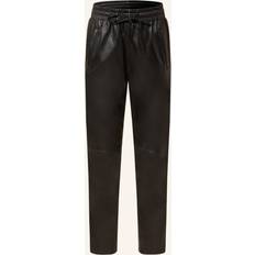 Oakwood Black Leather Drawstring Trousers