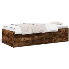Brun Senge vidaXL Tagesbett 75 x 190 cm mit Schubladen Räuchereiche - Braun