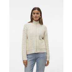 Dam - Natur Koftor Vero Moda Vmesther Stickad Kofta - Birch