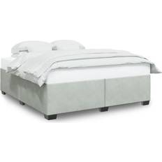 Senge & Madrasser vidaXL uden madras Lysegrå 200x200 cm Fløjl Sengeramme