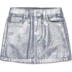 Girls - Grey Skirts Diesel Metallic High-waist Denim Skirt - Silver