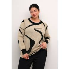 Multifarvet Bluser Kaffe Curve Pullover - Beige-meleret/Black