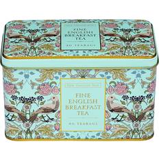 New English Teas Song Thrush and Berries Tea Tin with 40 Breakfast Teabags - Mint Green