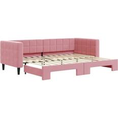 Senge & Madrasser vidaXL Daybed Med Udtræk 80x200 cm Velour Lyserød