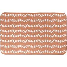 Orange Non-Slip Bath Mats Designs Direct Orange & White Leaves Bath Mat 21" x 34"