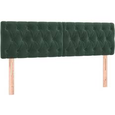 Senge & Madrasser vidaXL Sengegavle 2 Stk 72 x 7 x 78/88 cm Fløjl - Mørkegrøn Sengeramme