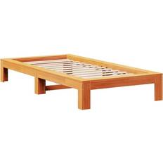 Senge & Madrasser vidaXL uden madras 90x190 cm Massivt Fyrretræ Gyldenbrun Sengeramme