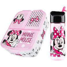 Disney kids minnie mouse compartment lunch box and bottle set