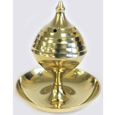 Laiton Bougies et Accessoires Polished Brass Large Incense Burner Candle & Accessory