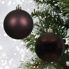 Shop4allsorts 24 Black Truffle Brown Baubles 6 cm Christmas Tree Ornament