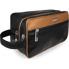 Roamlite leather toiletry wash bag for toiletries holiday travel washbag gym