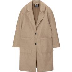 Pull&Bear Frakker Pull&Bear Overgangsfrakke Dobbelt Knap - Hvid