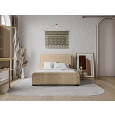 Beige Lits Bett mit Bettkasten 160 x 200 cm - Beige (Serena)