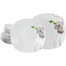 Creatable Square Orchidee 12 Piece Dinnerware - Service for 6 Dinner Set 12pcs