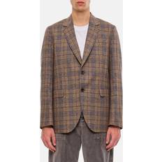 Hombre - Marrón Blazers Paul Smith The Bloomsbury Easy-Fit Brown Cotton-Linen Check Blazer