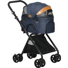 Pets Pawhut Luxury Folding Pet Stroller 4 Wheels