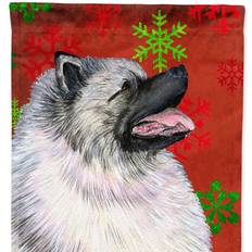 Garden & Outdoor Environment Caroline's Treasures Keeshond Red and Green Snowflakes Holiday Christmas Flag Small Multicolor