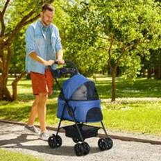 Pets Pawhut Dog Stroller with EVA Wheels