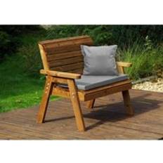 Charles Taylor Traditional 2 Seats Grey Cushions Garden Bench