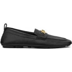 Versace Men Low Shoes Versace Loafers Male - Black Leather Slip-On Sneakers