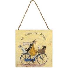 Geel Wanddecoraties Sam Toft The Doggie Taxi Service Wood Plaque - Yellow Wall Decor