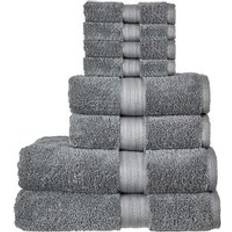 Christy Renaissance Luxury 675GSM Egyptian Cotton Set 8 Piece Bath Towel Grey