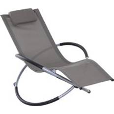 OutSunny Outdoor Orbital Lounger Zero Gravity Rocking Chair w/ Pillow - Grey