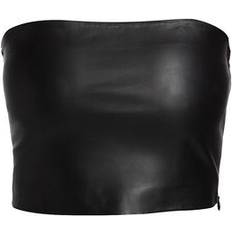 Cuir - Femme Chemisiers Susana Monaco Faux Leather Crop Tube Top - Black