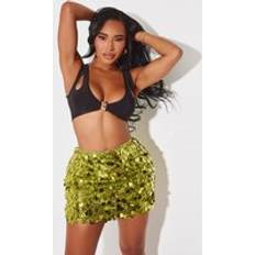 PrettyLittleThing Shape Lime Disc Sequin Mini Skirt - Green